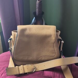 Vince Camuto Tan Leather With Gold Hardware Crossbody Bag